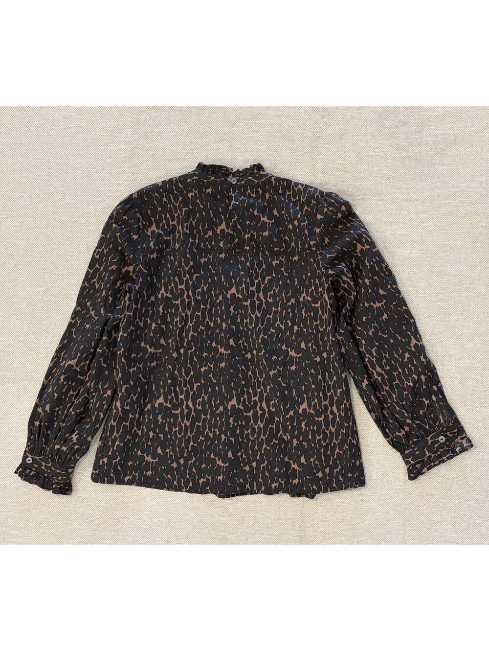 Anthropology Rails Ariana Savannah Top Leopard Print Cotton Luxe Lyocell Small